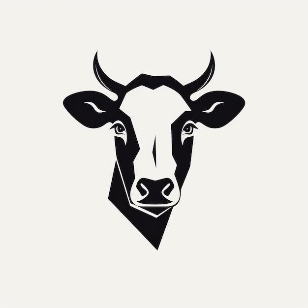 Minimalistyczna czarna sylwetka krowy Vintage Minimalizm Projekt graficzny
