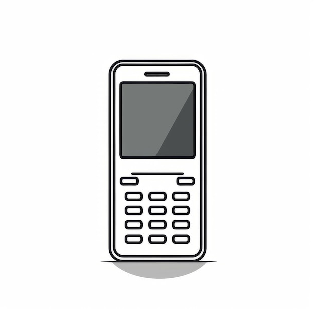 Zdjęcie minimalistyczna czarno-biała ikona telefonu komórkowego gene luen yang