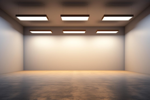 Minimalistyczna elegancja Ciemny pokój oświetlony przez wyjątkową lampę