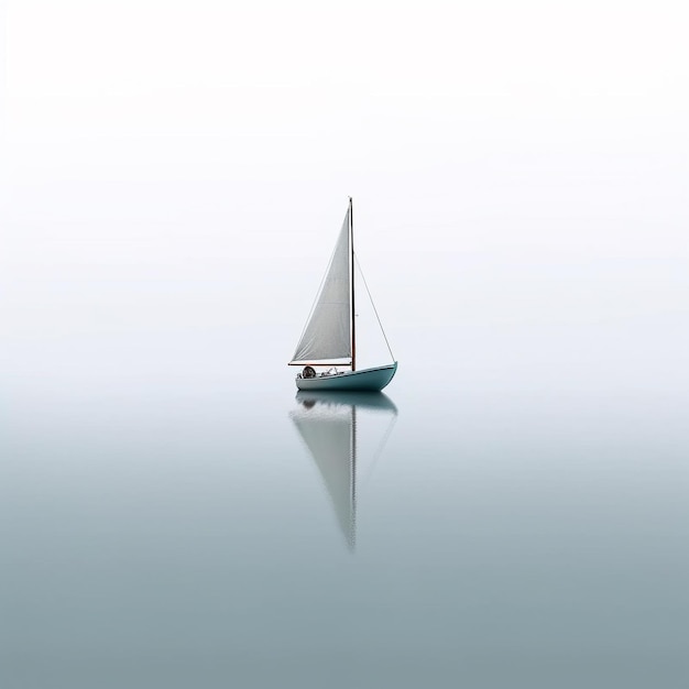 Minimalistyczna fotografia żaglowej łodzi