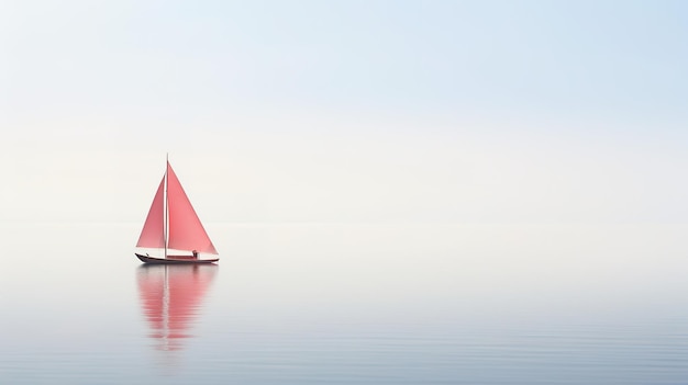 Minimalistyczna fotografia żaglówki japoński minimalizm