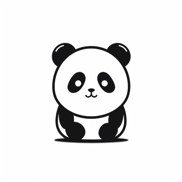 Zdjęcie minimalistyczna ikona niedźwiedzia pandy w stylu kilian eng