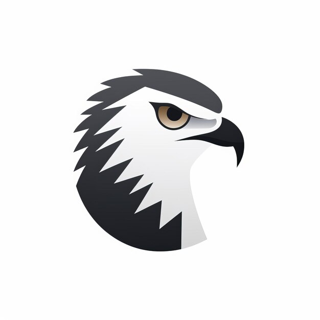 Zdjęcie minimalistyczna ikona z białą i czarną głową orła