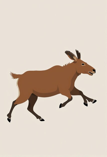 Minimalistyczna ilustracja biegającego osła