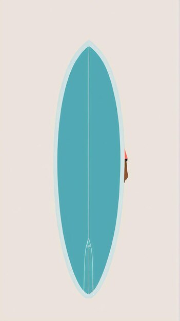 Zdjęcie minimalistyczna ilustracja deski do surfowania z czerwoną i niebieską deską do surfowania
