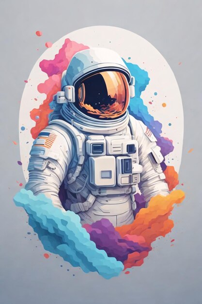 Minimalistyczna ilustracja logo astronauta