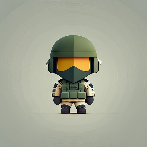 Minimalistyczna ilustracja maskotki żołnierza