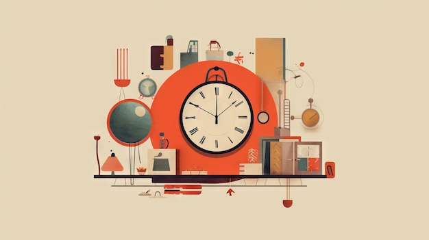 Minimalistyczna ilustracja organizacji godzin planowania