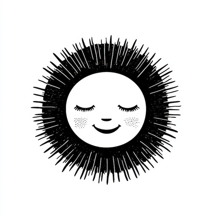 Zdjęcie minimalistyczna kolekcja czarno-białych symboli i ilustracji przyrody