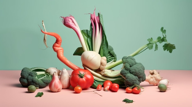 Minimalistyczna koncepcja świeżych warzyw