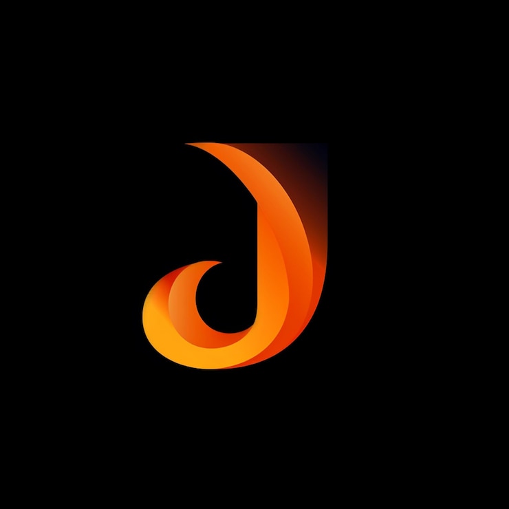 Zdjęcie minimalistyczna marka logo litery j