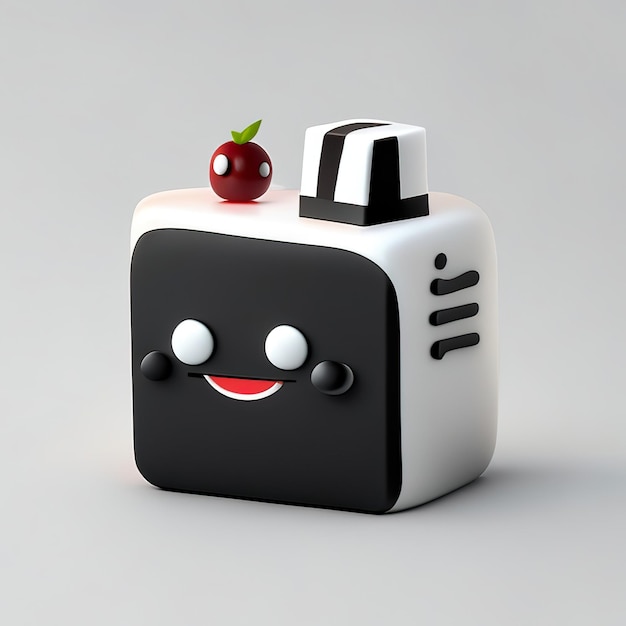 Minimalistyczna maskotka tortu urodzinowego Generative AI