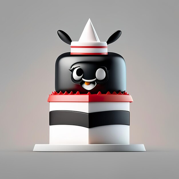 Zdjęcie minimalistyczna maskotka tortu urodzinowego generative ai