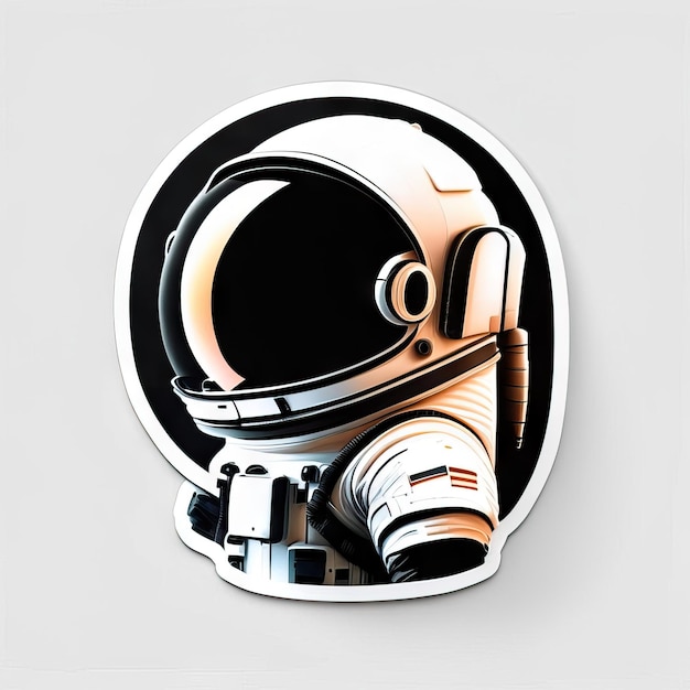 Minimalistyczna naklejka astronauta