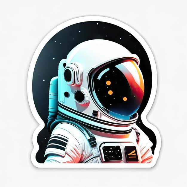 Zdjęcie minimalistyczna naklejka astronauta