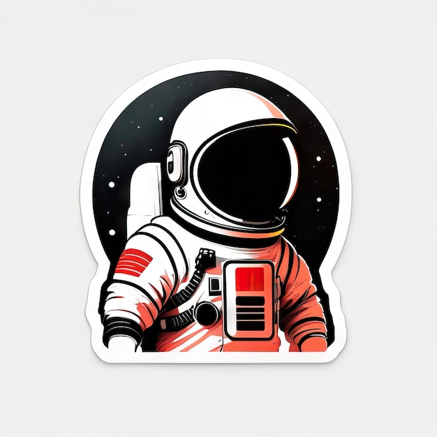 Minimalistyczna naklejka astronauta