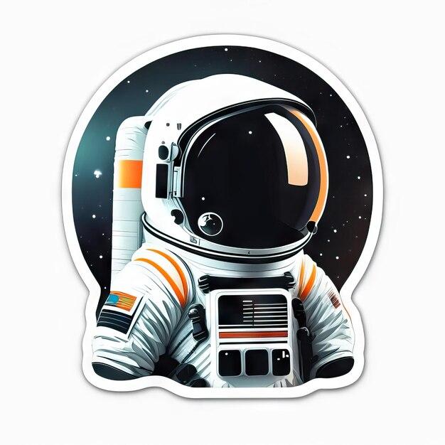 Minimalistyczna naklejka astronauta