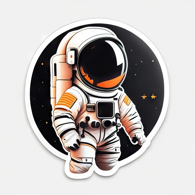 Zdjęcie minimalistyczna naklejka astronauta