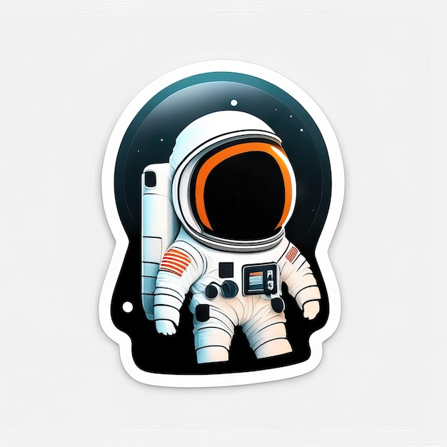 Minimalistyczna naklejka astronauta