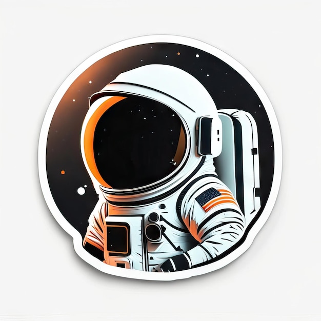 Minimalistyczna naklejka astronauta