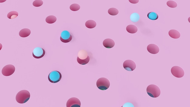 Minimalistyczna pętla złote kule skaczące geometryczne abstrakcyjne tło animacja renderowania 3D