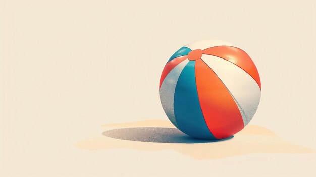 Minimalistyczna reprezentacja piłki plażowej z odważnymi pasami AI generuje ilustrację