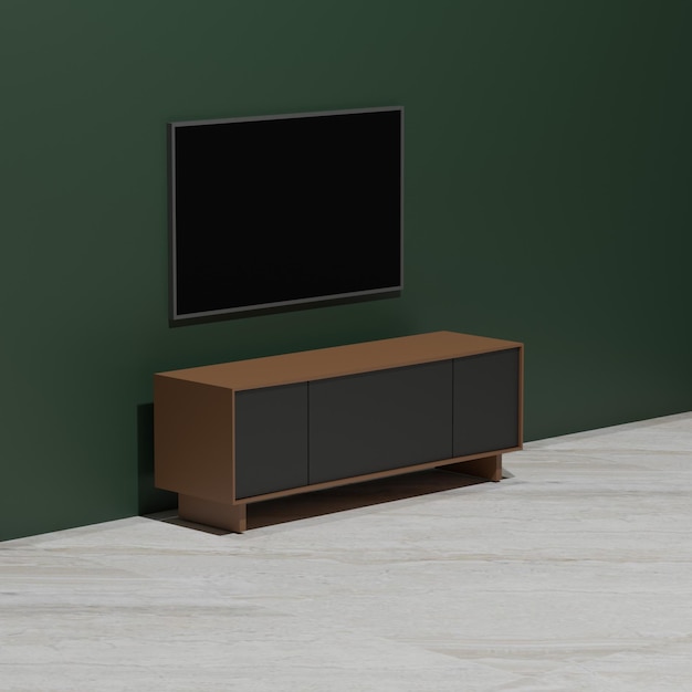 minimalistyczna szafka wewnętrzna w stylu 3d