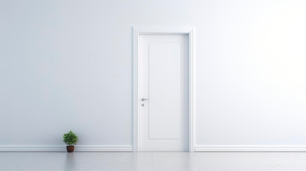 Minimalistyczne białe drzwi panelowe