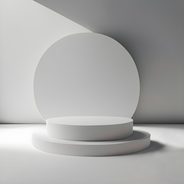 minimalistyczne białe podium z dobrym oświetleniem