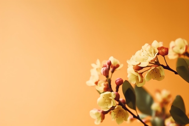 Minimalistyczne eleganckie kwiatowe wiosenne tło z miejsca na kopię