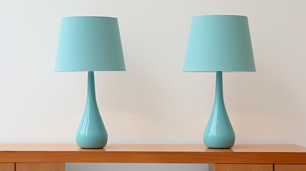 Zdjęcie minimalistyczne lampy stołowe z wysokiego oświetlenia z odważną kolorystyką