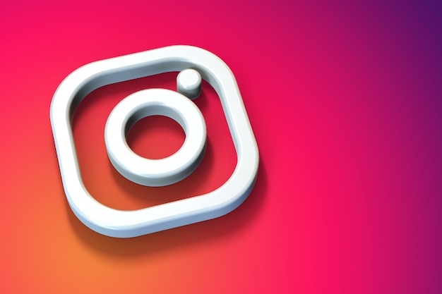 Minimalistyczne logo 3D instagram z pustą przestrzenią