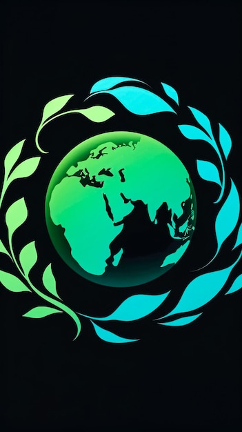 Zdjęcie minimalistyczne logo koncepcja troski o ekologię dla planety generatywnej ai