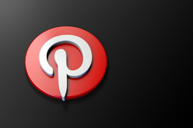 Minimalistyczne Logo Pinterest 3d Z Pustą Przestrzenią