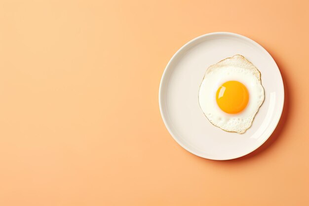 minimalistyczne śniadanie smażone jajko wyizolowane z minimalistyczną pustą przestrzenią