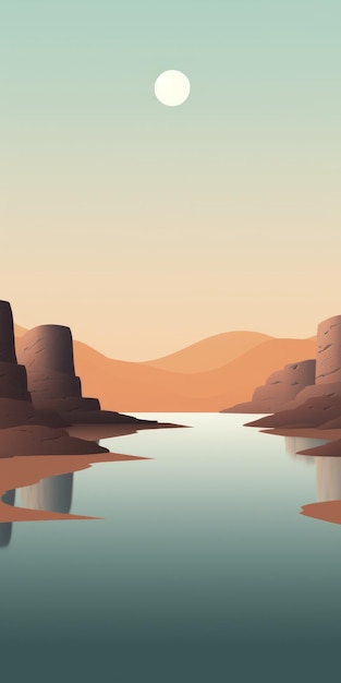 Zdjęcie minimalistyczne tapety pustynne z spokojną atmosferą