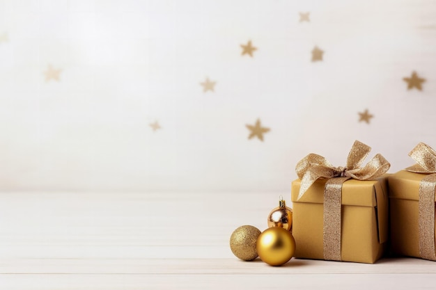 Minimalistyczne tło wyboru prezentów świątecznych dla starszych krewnych z pustą przestrzenią