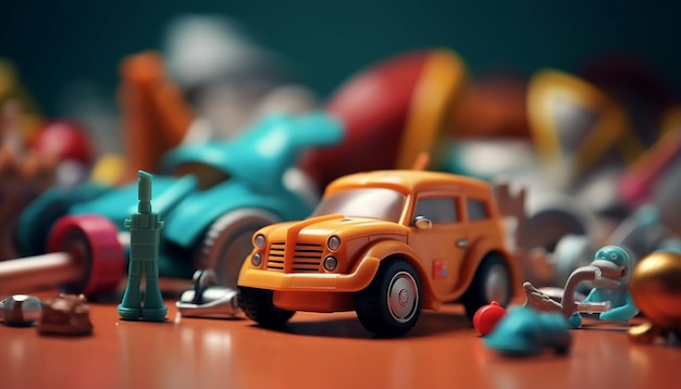Minimalistyczne zabawki 3D Kolorowe tło i motyw pozytywnej wibracji