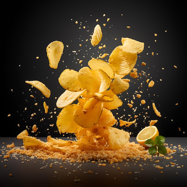 Minimalistyczne zdjęcie reklamy żywności Zdjęcia z posiłku z frytkami zrobione oddzielnie