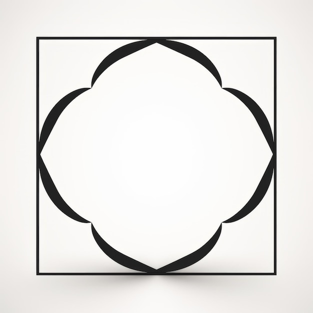 Zdjęcie minimalistyczny arabski zen krzywy czworokątny na białym