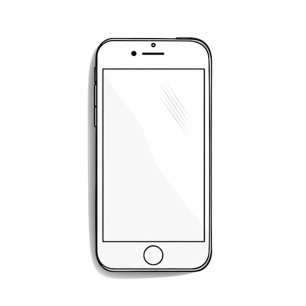 Minimalistyczny czarno-biały szkic iPhone'a 6