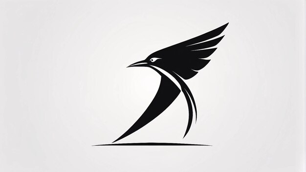 Zdjęcie minimalistyczny, elegancki i prosty pomysł na ilustrację logo ptaków