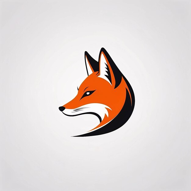 Zdjęcie minimalistyczny, elegancki i prosty pomysł na ilustrację logo z głową lisów