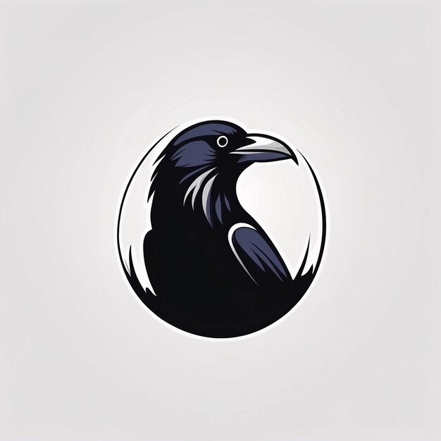 Minimalistyczny, elegancki i prosty projekt ilustracji logo Raven Crow