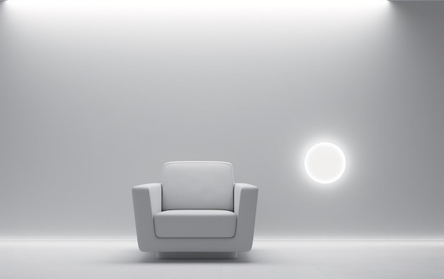 Minimalistyczny fotel Elegance marki White Wall and Window Generative AI