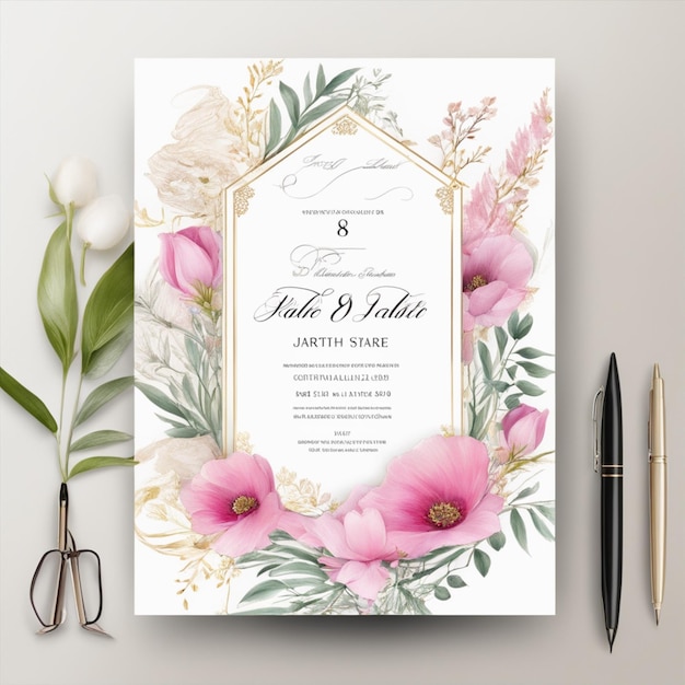 Zdjęcie minimalistyczny, kreatywny, profesjonalny projekt zaproszeń ślubnych