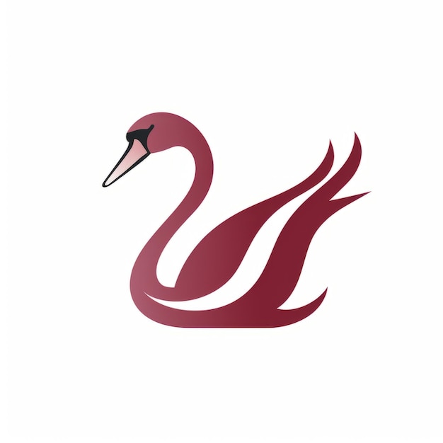 Minimalistyczny maroon Swan Logo Design na białym tle