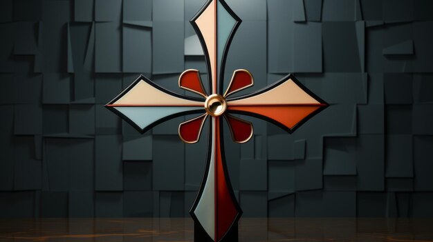 Zdjęcie minimalistyczny modernistyczny projekt krzyża ai generowany
