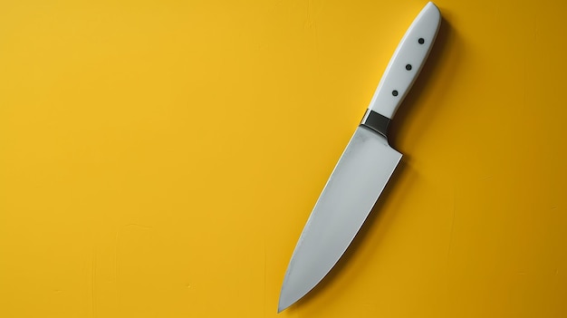 Minimalistyczny Nóż Na żółtej ścianie