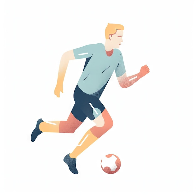 Minimalistyczny piłkarz ilustracja kreskówka na białym tle